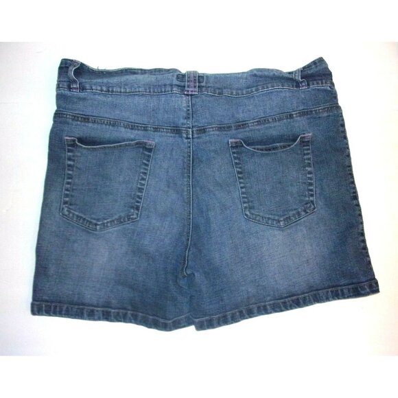 Leemo USA Jeans Vintage Denim Blue Shorts High Waist Juniors Plus Size 21/22 - Picture 4 of 4
